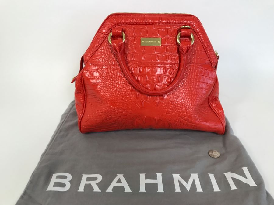 BRAHMIN Handbag Red With BRAHMIN Dust Jacket