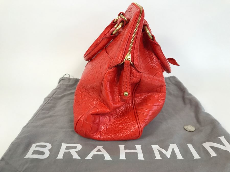 BRAHMIN Handbag Red With BRAHMIN Dust Jacket [Photo 9]