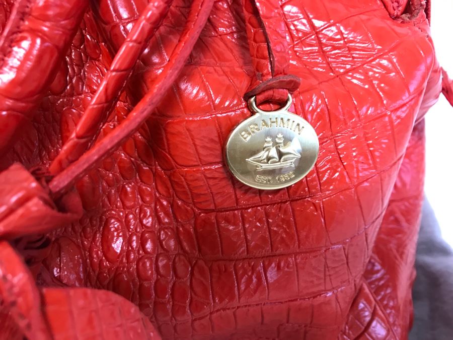 BRAHMIN Handbag Red With BRAHMIN Dust Jacket [Photo 8]