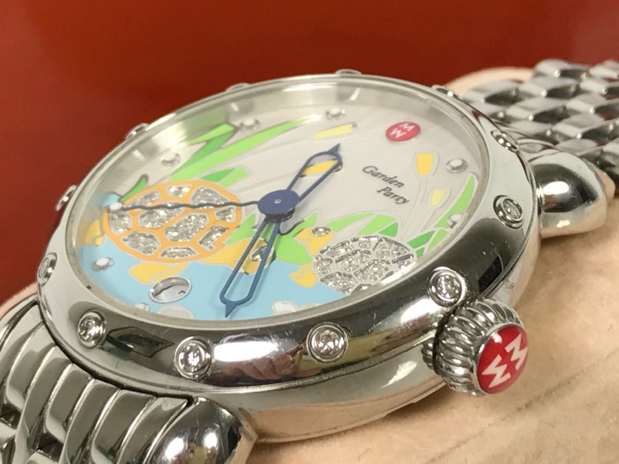 MICHELE Luxury Sapphire Diamond Ladies Watch With Case Limited Edition 'Garden Party' 148 Of 500 MW05B01 [Photo 9]