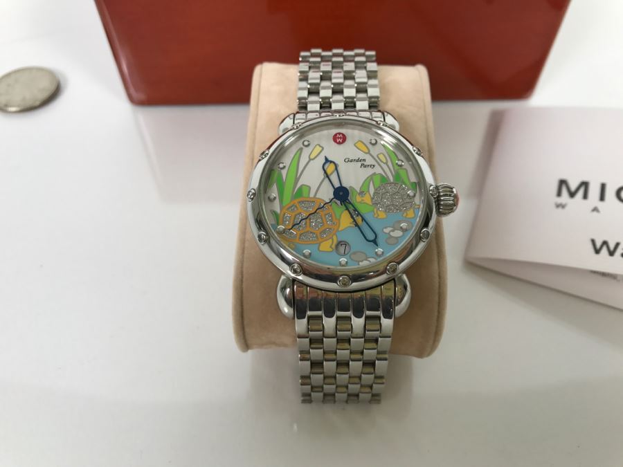 MICHELE Luxury Sapphire Diamond Ladies Watch With Case Limited Edition 'Garden Party' 148 Of 500 MW05B01 [Photo 3]