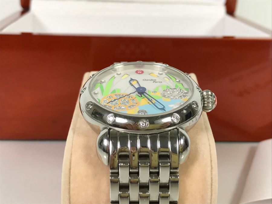 MICHELE Luxury Sapphire Diamond Ladies Watch With Case Limited Edition 'Garden Party' 148 Of 500 MW05B01 [Photo 4]