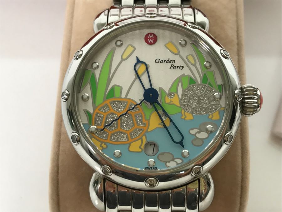 MICHELE Luxury Sapphire Diamond Ladies Watch With Case Limited Edition 'Garden Party' 148 Of 500 MW05B01 [Photo 5]