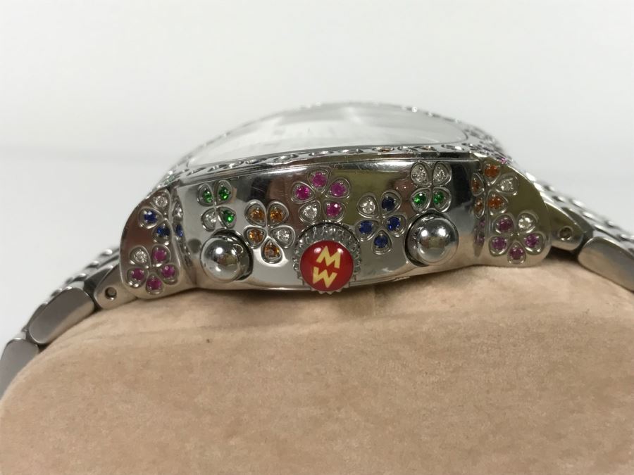 MICHELE Luxury Diamond Chronograph Ladies Watch 'Extreme Fleur' 160 Individually Set Precious And Semi Precious Stones 1.35 Carats TW MW04A13 [Photo 7]