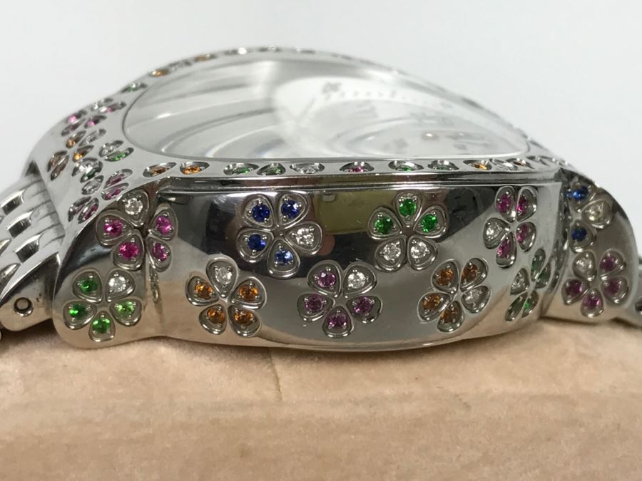 MICHELE Luxury Diamond Chronograph Ladies Watch 'Extreme Fleur' 160 Individually Set Precious And Semi Precious Stones 1.35 Carats TW MW04A13 [Photo 10]