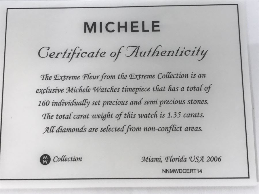 MICHELE Luxury Diamond Chronograph Ladies Watch 'Extreme Fleur' 160 Individually Set Precious And Semi Precious Stones 1.35 Carats TW MW04A13 [Photo 11]