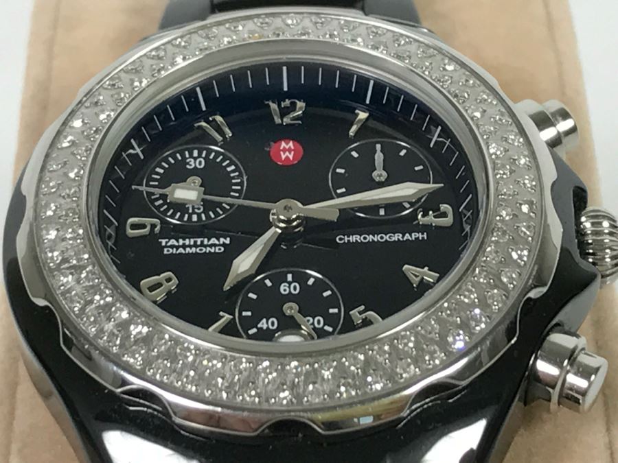 MICHELE Luxury Tahitian Diamond Chronograph Ladies Watch MWW12A000005 0.47 CT TW 100 Diamonds [Photo 5]