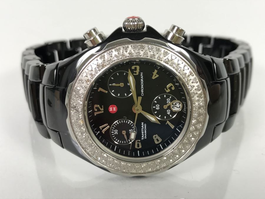 MICHELE Luxury Tahitian Diamond Chronograph Ladies Watch MWW12A000005 0.47 CT TW 100 Diamonds [Photo 10]