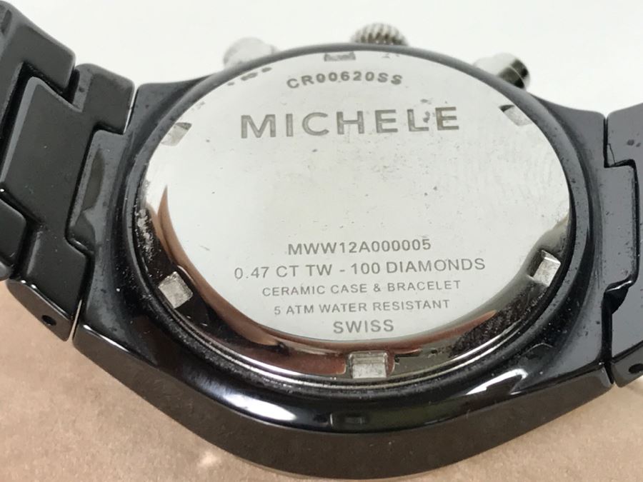 MICHELE Luxury Tahitian Diamond Chronograph Ladies Watch MWW12A000005 0.47 CT TW 100 Diamonds [Photo 8]