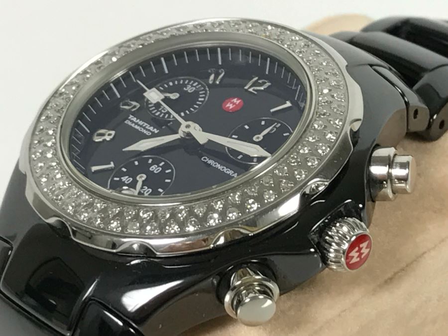 MICHELE Luxury Tahitian Diamond Chronograph Ladies Watch MWW12A000005 0.47 CT TW 100 Diamonds [Photo 6]