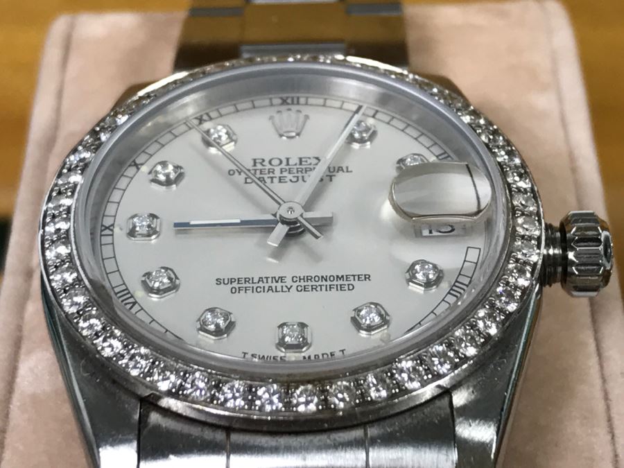 ROLEX Oyster Perpetual Datejust Ladies Diamond Watch 68240 With Case And Paperwork Estimate $5,000 [Photo 8]
