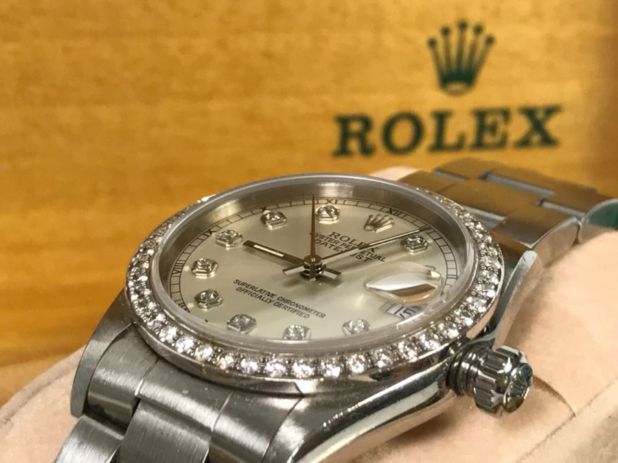 rolex oyster perpetual datejust womens with diamonds