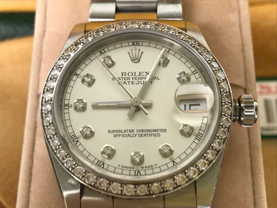 rolex oyster perpetual datejust womens with diamonds