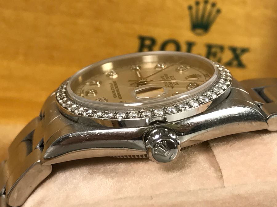 ROLEX Oyster Perpetual Datejust Ladies Diamond Watch 68240 With Case And Paperwork Estimate $5,000 [Photo 13]