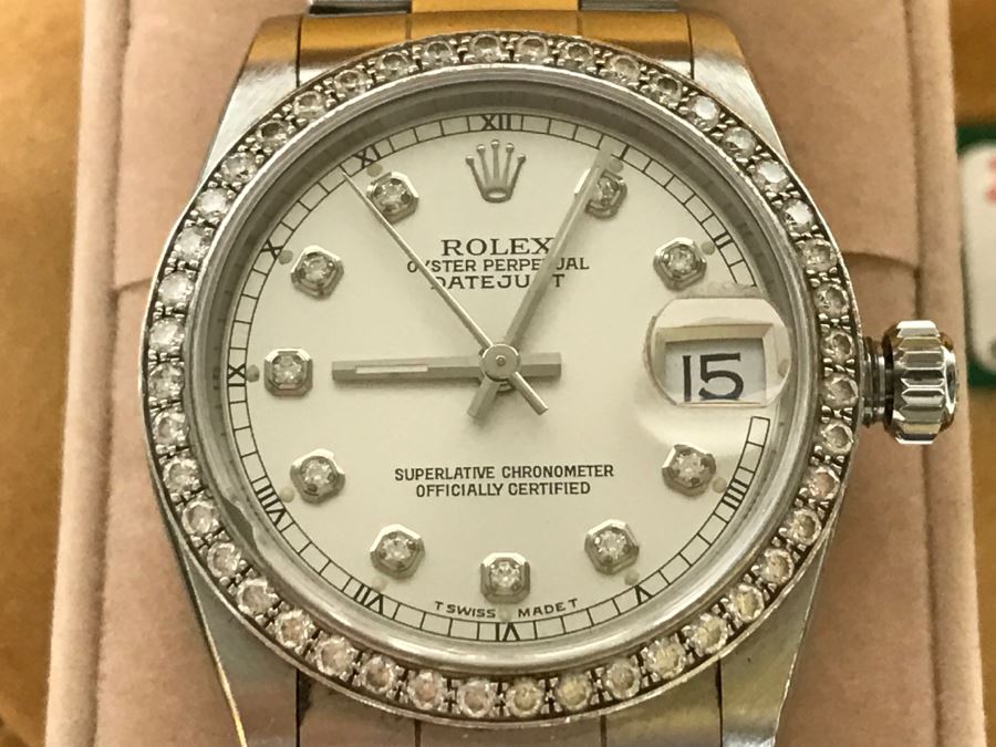 ROLEX Oyster Perpetual Datejust Ladies Diamond Watch 68240 With Case And Paperwork Estimate $5,000 [Photo 2]