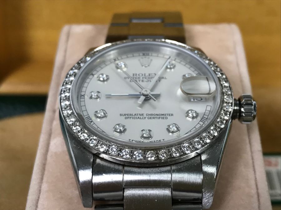 rolex oyster perpetual datejust womens with diamonds