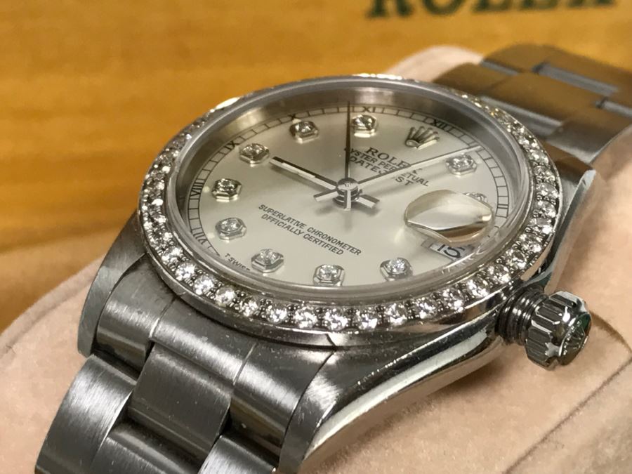ROLEX Oyster Perpetual Datejust Ladies Diamond Watch 68240 With Case And Paperwork Estimate $5,000 [Photo 10]