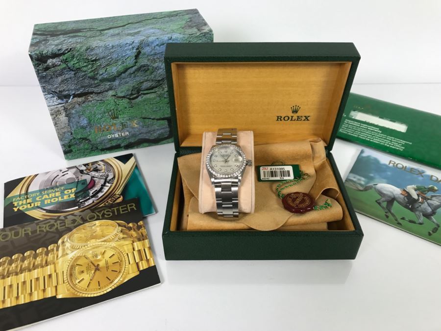ROLEX Oyster Perpetual Datejust Ladies Diamond Watch 68240 With Case And Paperwork Estimate $5,000 [Photo 5]