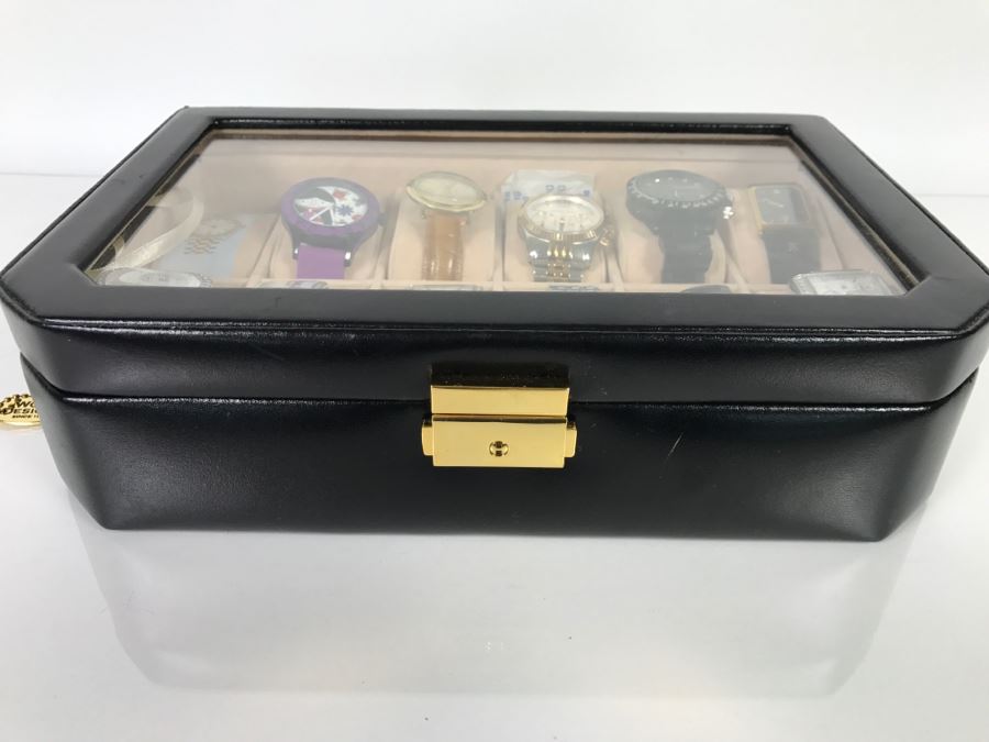 WOLF DESIGNS Watch Storage Case With Glass Top And Key (Watches Sold Separately In This Sale) [Photo 4]