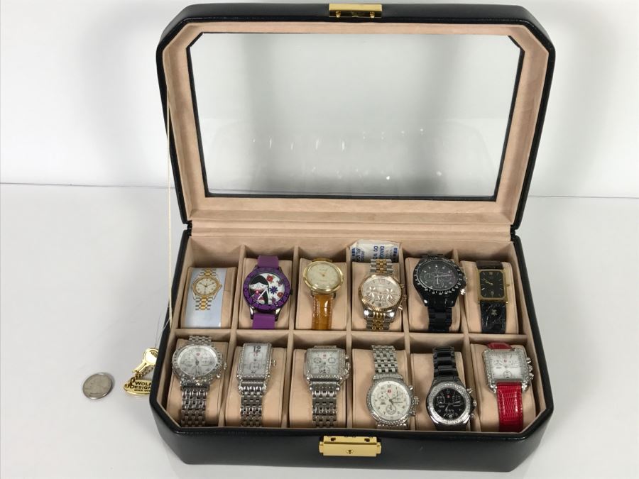 WOLF DESIGNS Watch Storage Case With Glass Top And Key (Watches Sold Separately In This Sale) [Photo 1]
