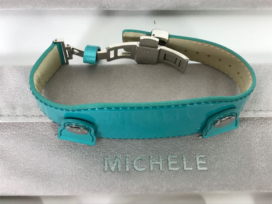 Collection Of (9) New MICHELE Luxury Ladies Watch Bands In Galuchat, Alligator And Steel [Photo 16]