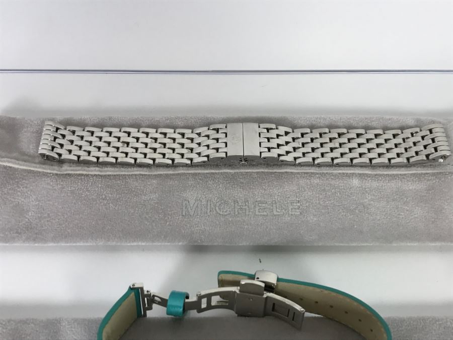 Collection Of (9) New MICHELE Luxury Ladies Watch Bands In Galuchat, Alligator And Steel [Photo 17]