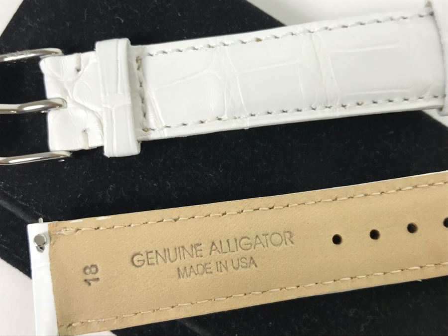 Collection Of (9) New MICHELE Luxury Ladies Watch Bands In Galuchat, Alligator And Steel [Photo 10]