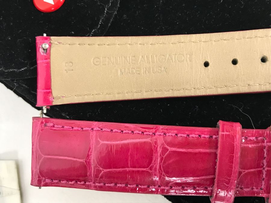 Collection Of (9) New MICHELE Luxury Ladies Watch Bands In Galuchat, Alligator And Steel [Photo 11]