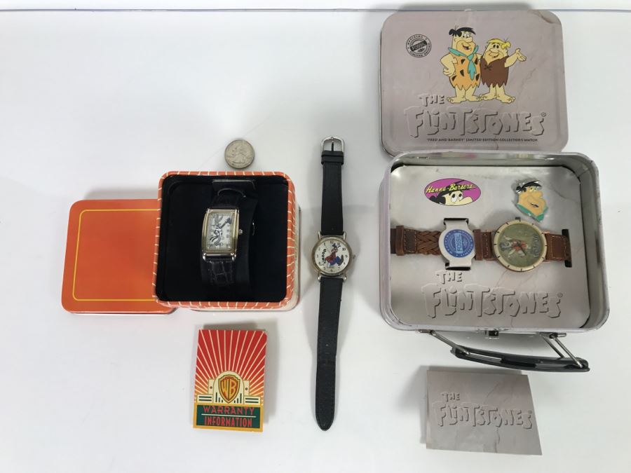Collection Of Character Watches: Bugs Bunny, Goofy Disney PEDRE, The Flintstones FOSSIL