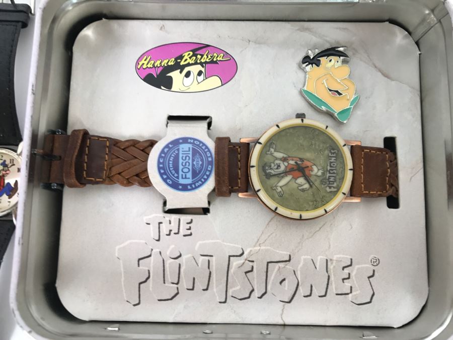Collection Of Character Watches: Bugs Bunny, Goofy Disney PEDRE, The Flintstones FOSSIL [Photo 2]