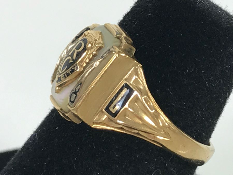 10K Yellow Gold JOSTEN Rapid City 1958 Class Ring 3.3g [Photo 6]