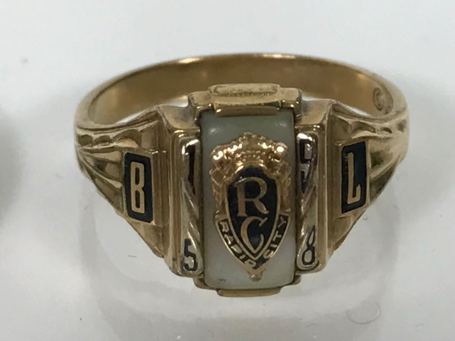 10K Yellow Gold JOSTEN Rapid City 1958 Class Ring 3.3g [Photo 7]