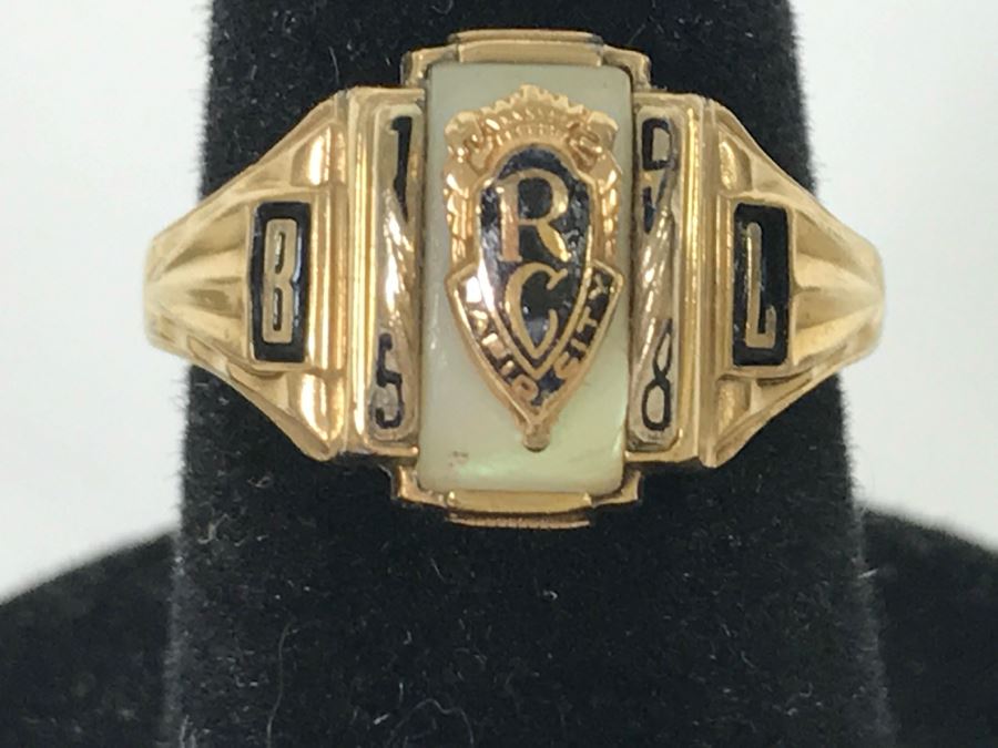 10K Yellow Gold JOSTEN Rapid City 1958 Class Ring 3.3g [Photo 4]