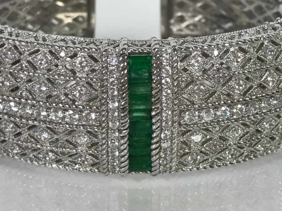 Stunning Judith Ripka Sterling Silver Bracelet 82g [Photo 3]