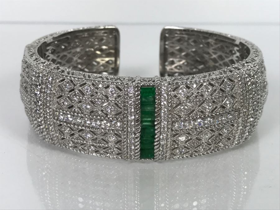 Stunning Judith Ripka Sterling Silver Bracelet 82g