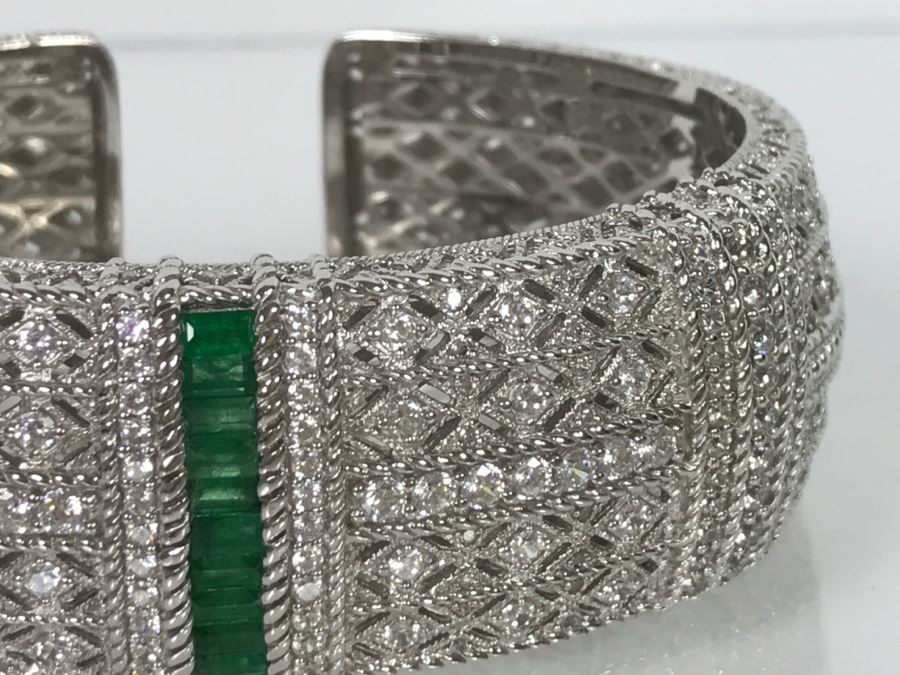 Stunning Judith Ripka Sterling Silver Bracelet 82g [Photo 5]