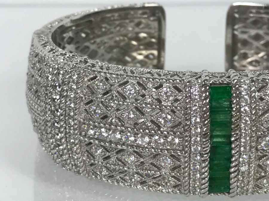 Stunning Judith Ripka Sterling Silver Bracelet 82g [Photo 4]