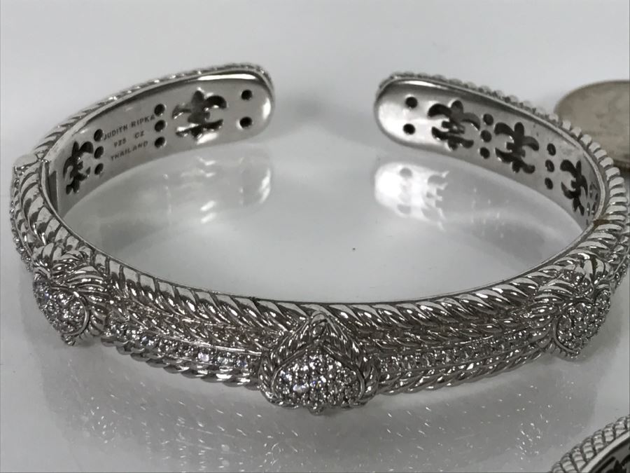 Set Of (3) Judith Ripka Sterling Silver Bracelets 101.6g TW [Photo 7]