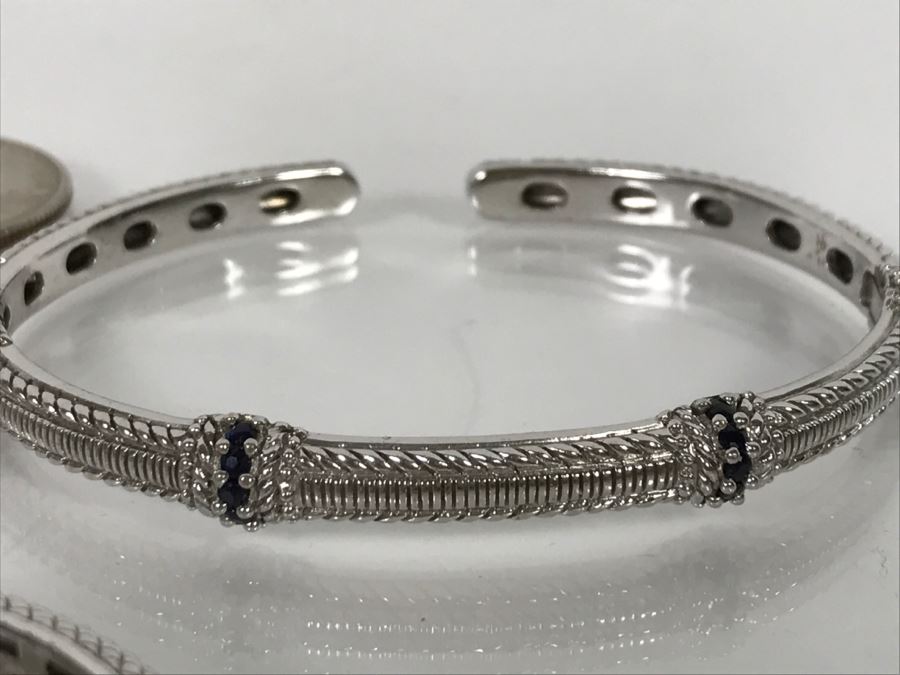 Set Of (3) Judith Ripka Sterling Silver Bracelets 101.6g TW