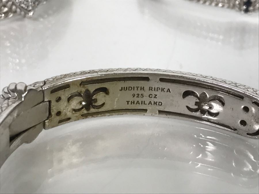 Set Of (3) Judith Ripka Sterling Silver Bracelets 101.6g TW [Photo 15]