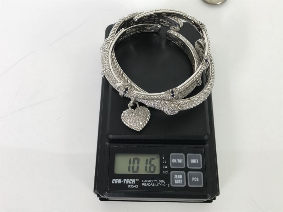 Set Of (3) Judith Ripka Sterling Silver Bracelets 101.6g TW [Photo 18]