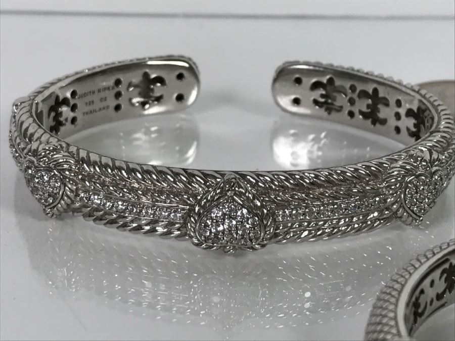 Set Of (3) Judith Ripka Sterling Silver Bracelets 101.6g TW [Photo 6]