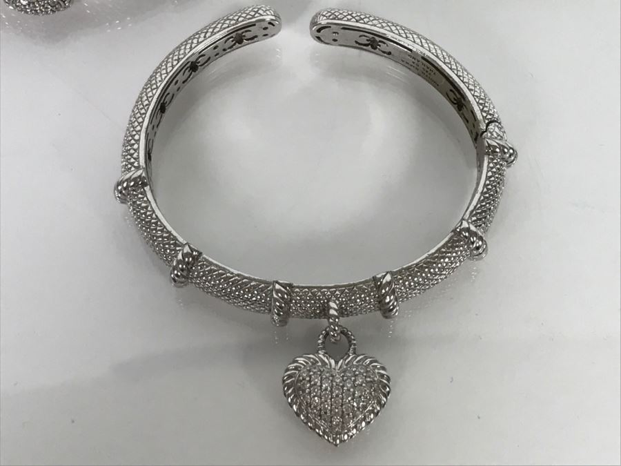 Set Of (3) Judith Ripka Sterling Silver Bracelets 101.6g TW [Photo 12]