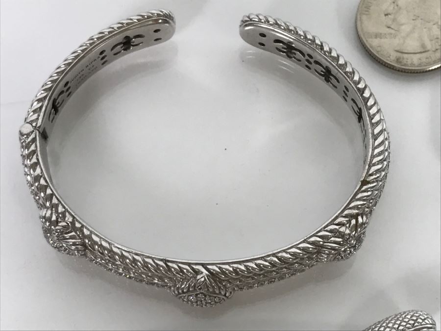 Set Of (3) Judith Ripka Sterling Silver Bracelets 101.6g TW [Photo 13]
