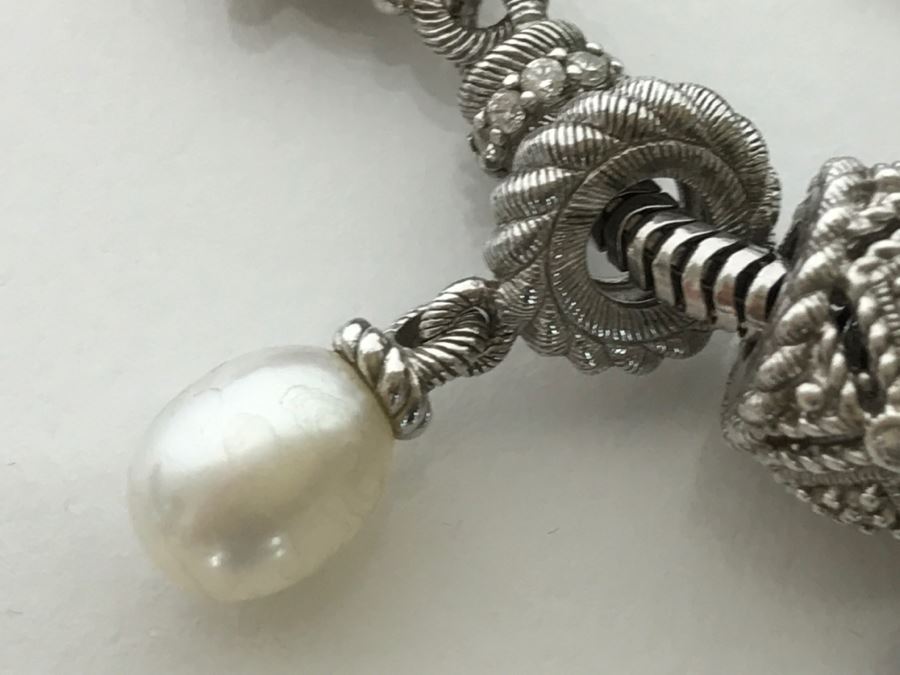 Judith Ripka Sterling Silver Charm Bracelet 38.5g With Box [Photo 12]