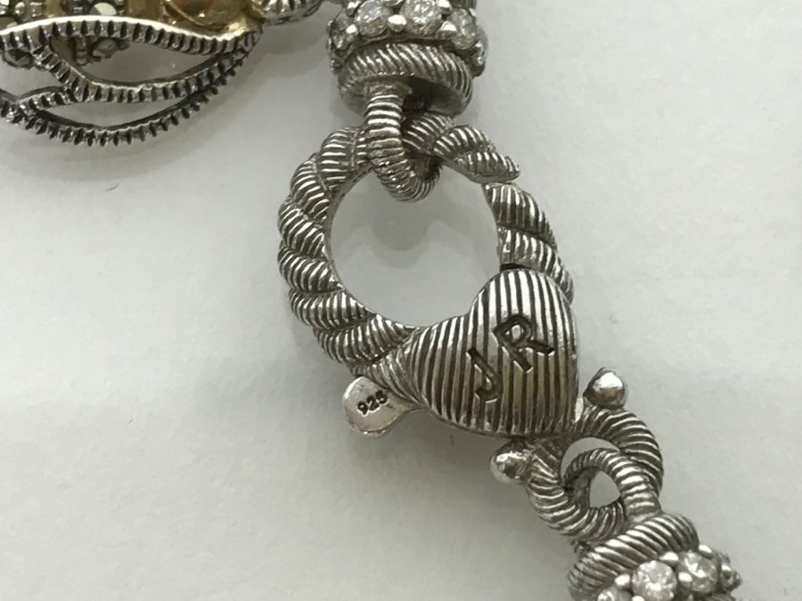 Judith Ripka Sterling Silver Charm Bracelet 38.5g With Box [Photo 13]