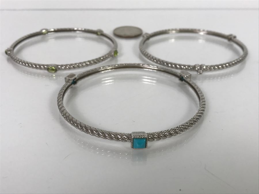 Set Of (3) Judith Ripka Sterling Silver Bracelets 46g TW [Photo 4]