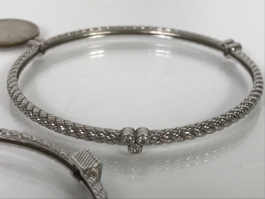 Set Of (3) Judith Ripka Sterling Silver Bracelets 46g TW [Photo 7]