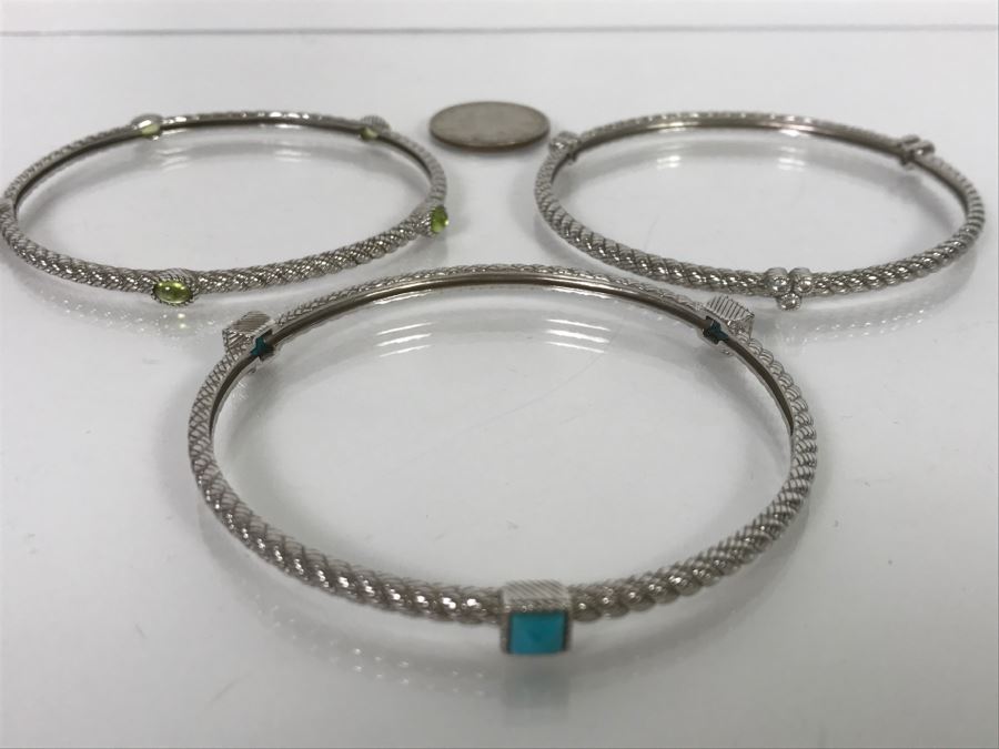Set Of (3) Judith Ripka Sterling Silver Bracelets 46g TW [Photo 3]
