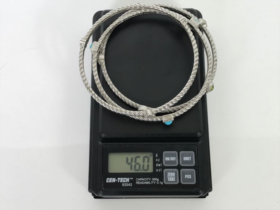 Set Of (3) Judith Ripka Sterling Silver Bracelets 46g TW [Photo 12]